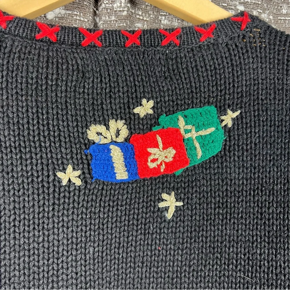 Hampshire Studio Black and White Cardigan Christmas‎ Sweater
